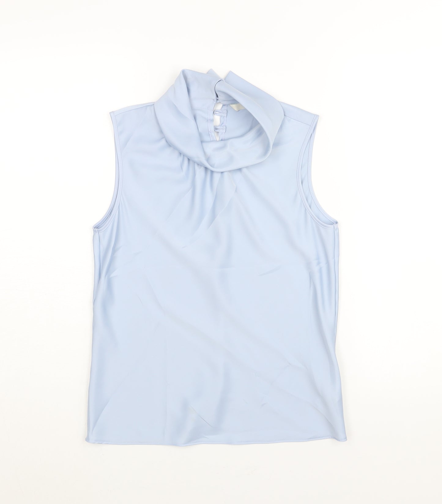 Marks and Spencer Womens Blue Polyester Camisole Blouse Size 10 Roll Neck