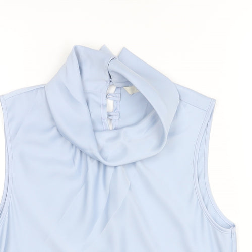Marks and Spencer Womens Blue Polyester Camisole Blouse Size 10 Roll Neck