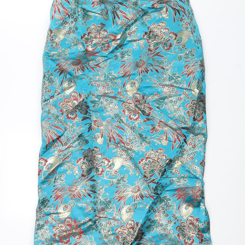 Felicity Black Womens Multicoloured Geometric Polyester Maxi Skirt Size 28 in Zip