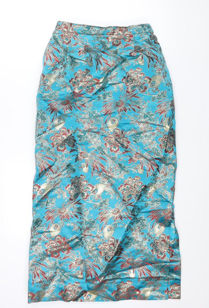 Felicity Black Womens Multicoloured Geometric Polyester Maxi Skirt Size 28 in Zip