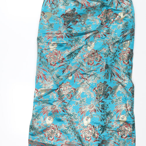 Felicity Black Womens Multicoloured Geometric Polyester Maxi Skirt Size 28 in Zip