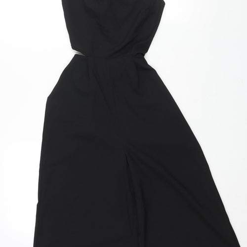 Missguided Womens Black Polyester Jumpsuit One-Piece Size 6 L16 in Zip - Cut Out