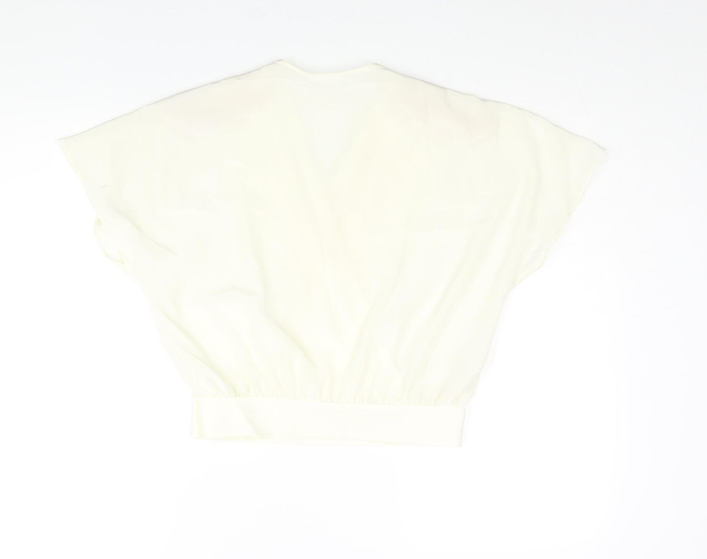 St Michael Womens Ivory Polyester Wrap Blouse Size 10 V-Neck - Pleat Detail