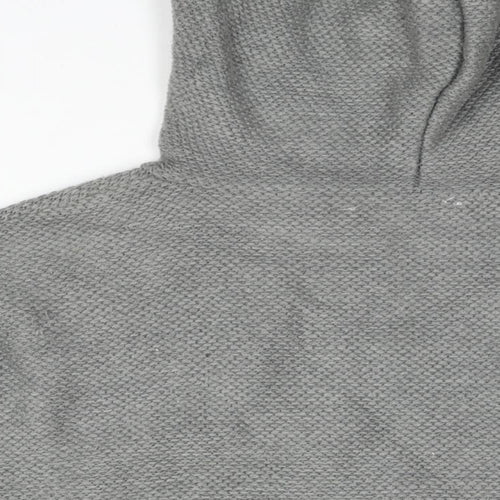 COLLUSION Womens Grey Round Neck Acrylic Pullover Jumper Size 18 - Logo Hooded Cropped