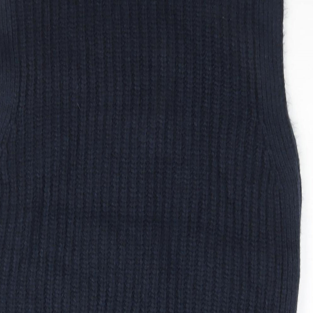 Marks and Spencer Womens Blue Roll Neck Polyester Vest Jumper Size XS