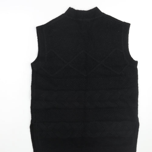 Per Una Womens Black Mock Neck Acrylic Vest Jumper Size M