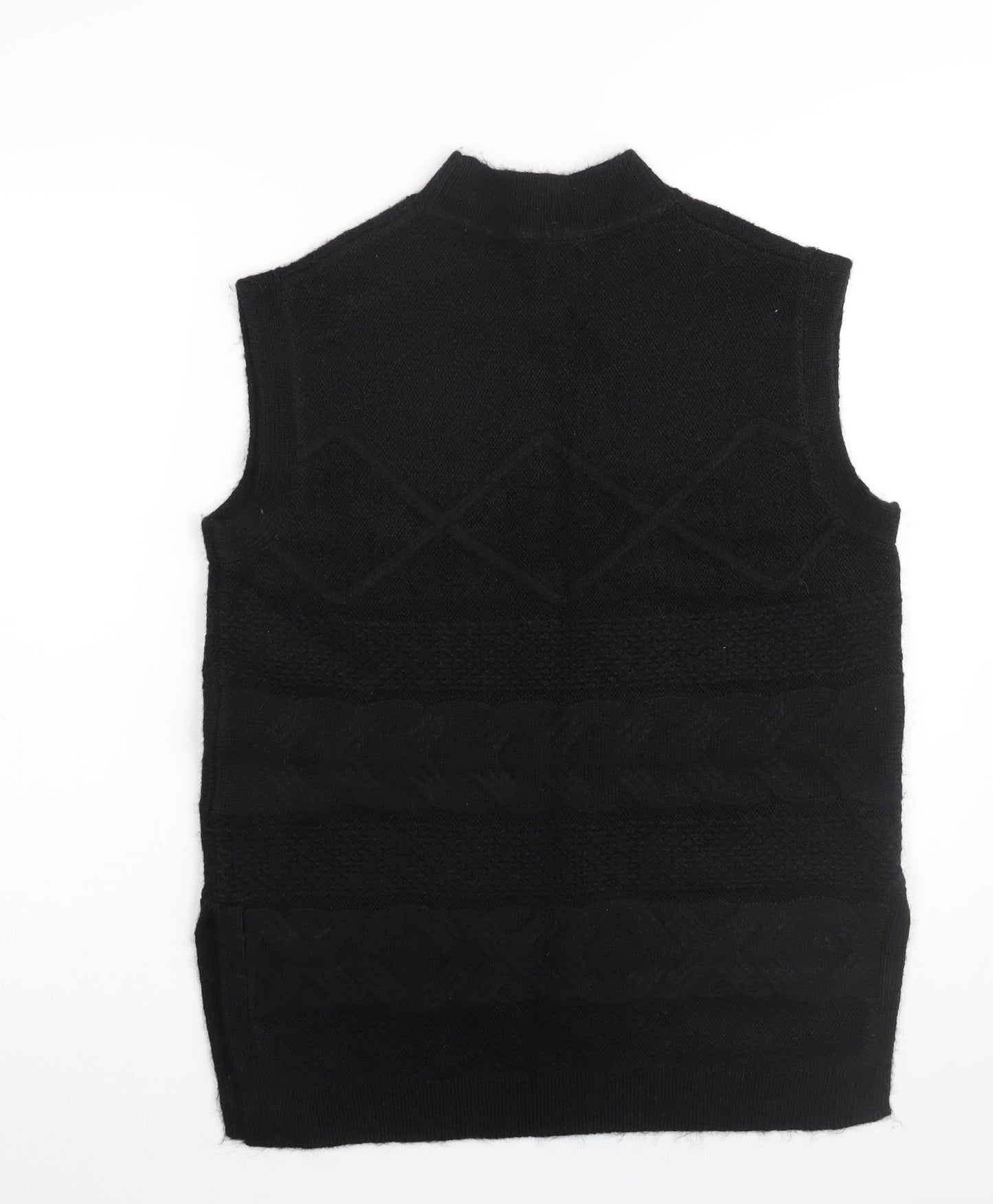 Per Una Womens Black Mock Neck Acrylic Vest Jumper Size M