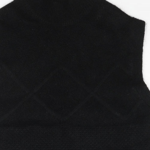 Per Una Womens Black Mock Neck Acrylic Vest Jumper Size M