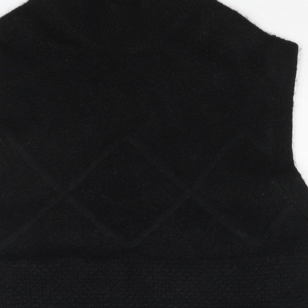 Per Una Womens Black Mock Neck Acrylic Vest Jumper Size M
