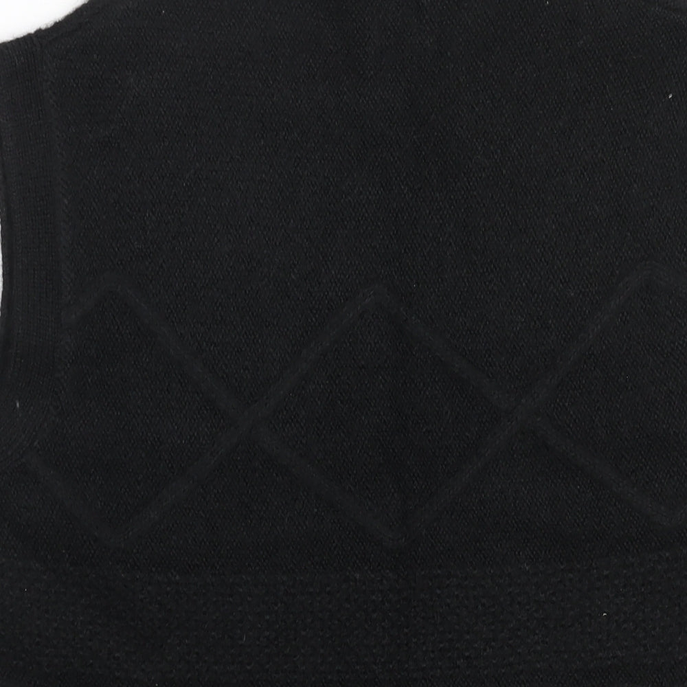 Per Una Womens Black Mock Neck Acrylic Vest Jumper Size M