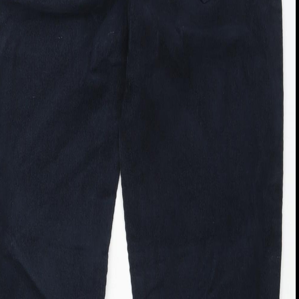 Marks and Spencer Mens Blue Cotton Trousers Size 28 in L31 in Slim Zip