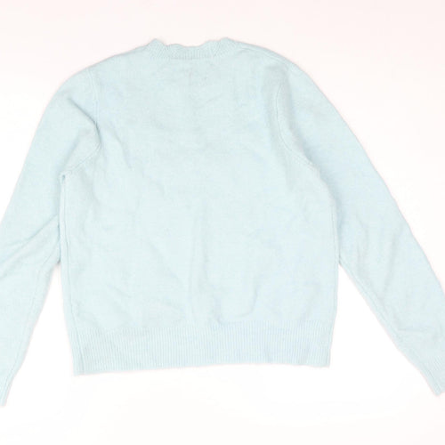 Springfield Womens Blue Mock Neck Acrylic Pullover Jumper Size L - Infinity