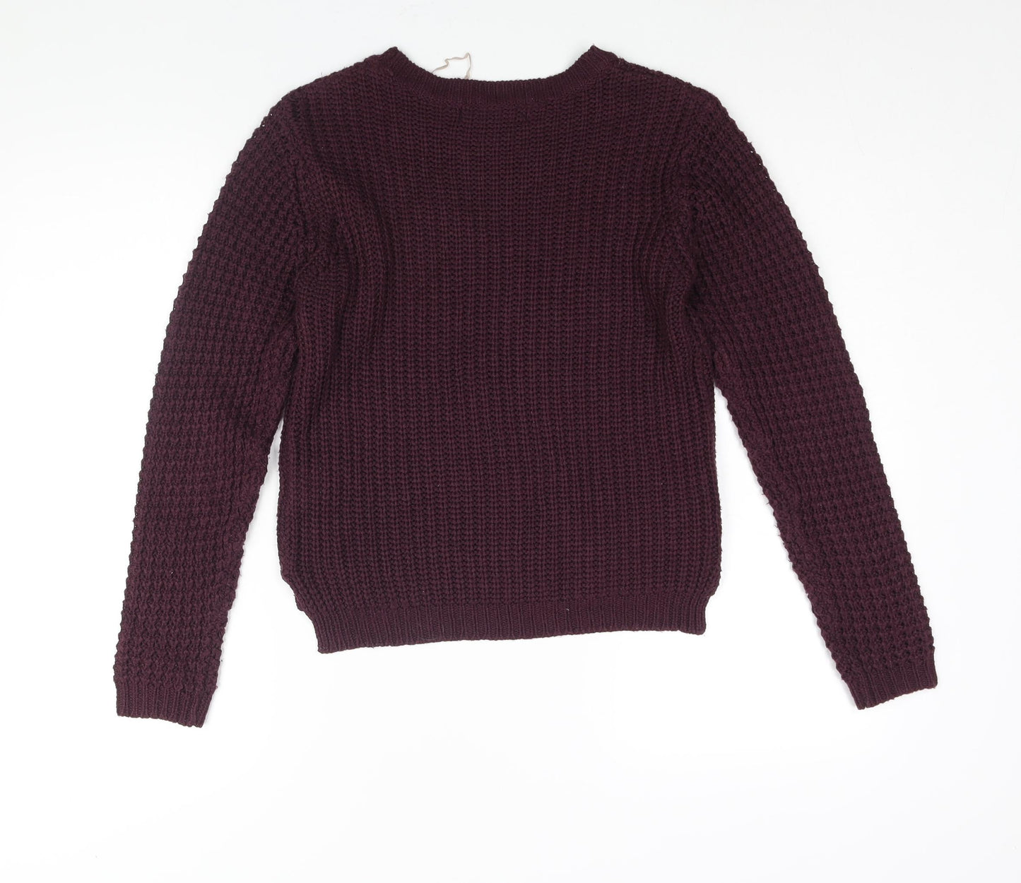 Select Womens Purple Mock Neck Acrylic Pullover Jumper Size 8