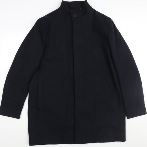 Marks and Spencer Mens Blue Overcoat Coat Size 2XL Button