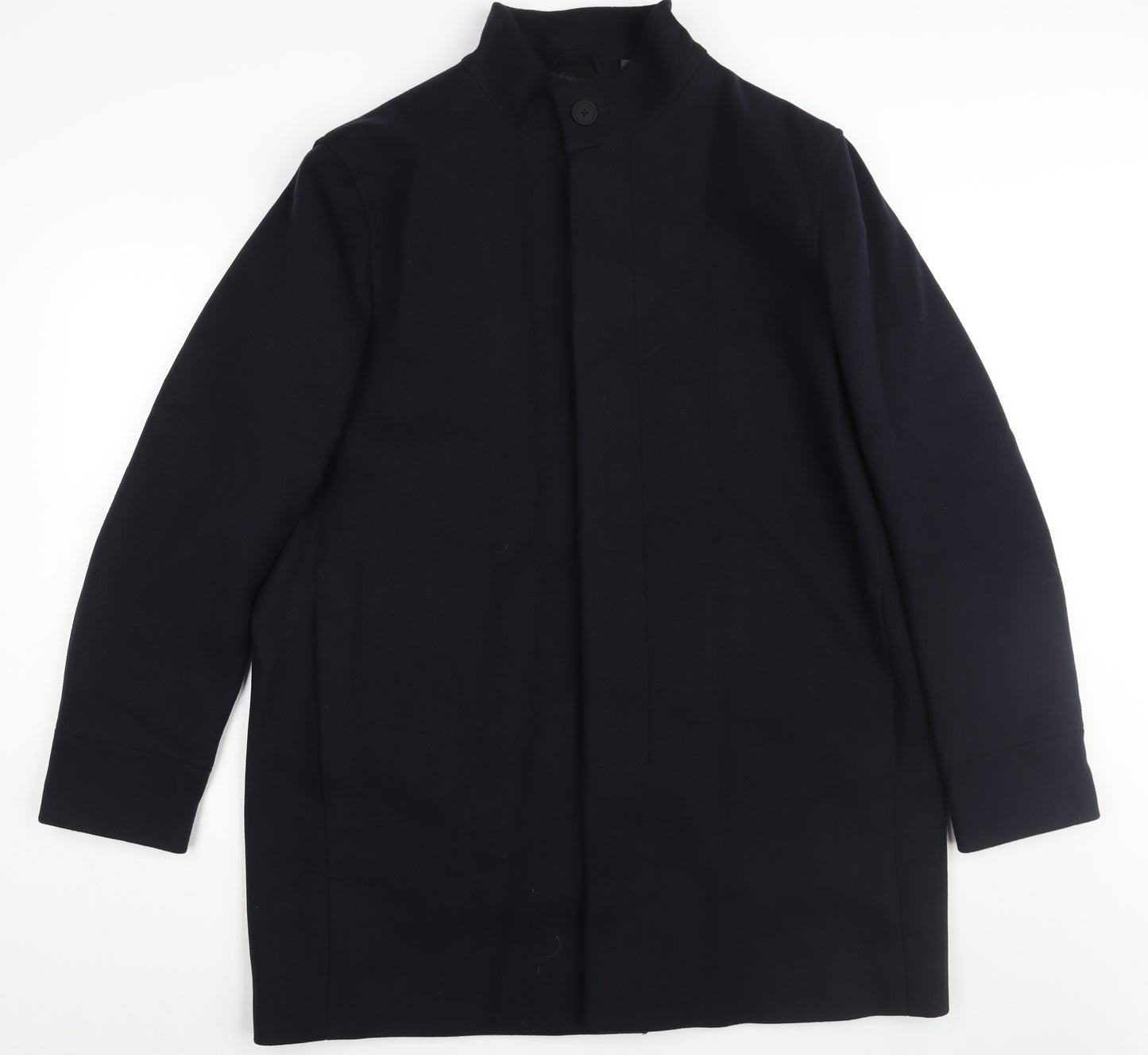 Marks and Spencer Mens Blue Overcoat Coat Size 2XL Button