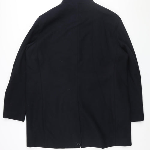 Marks and Spencer Mens Blue Overcoat Coat Size 2XL Button