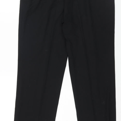 Marks and Spencer Womens Black Polyester Trousers Size 14 L28 in Regular Zip