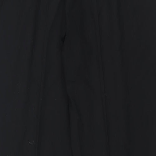 Marks and Spencer Womens Black Polyester Trousers Size 14 L28 in Regular Zip