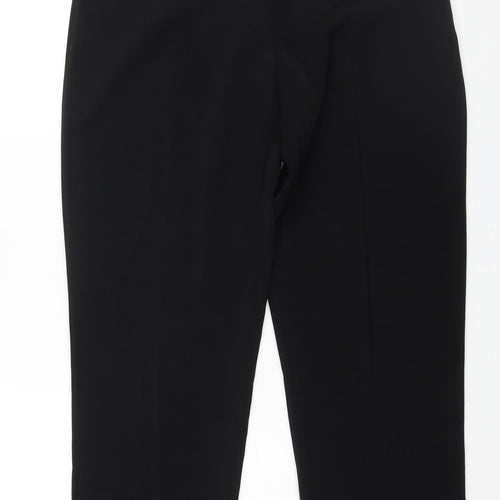 AMARANTO Womens Black Polyester Trousers Size 16 L29 in Regular Zip