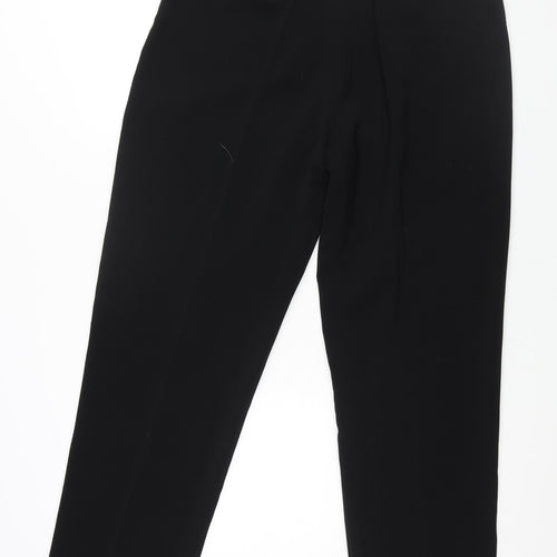 AMARANTO Womens Black Polyester Trousers Size 16 L29 in Regular Zip