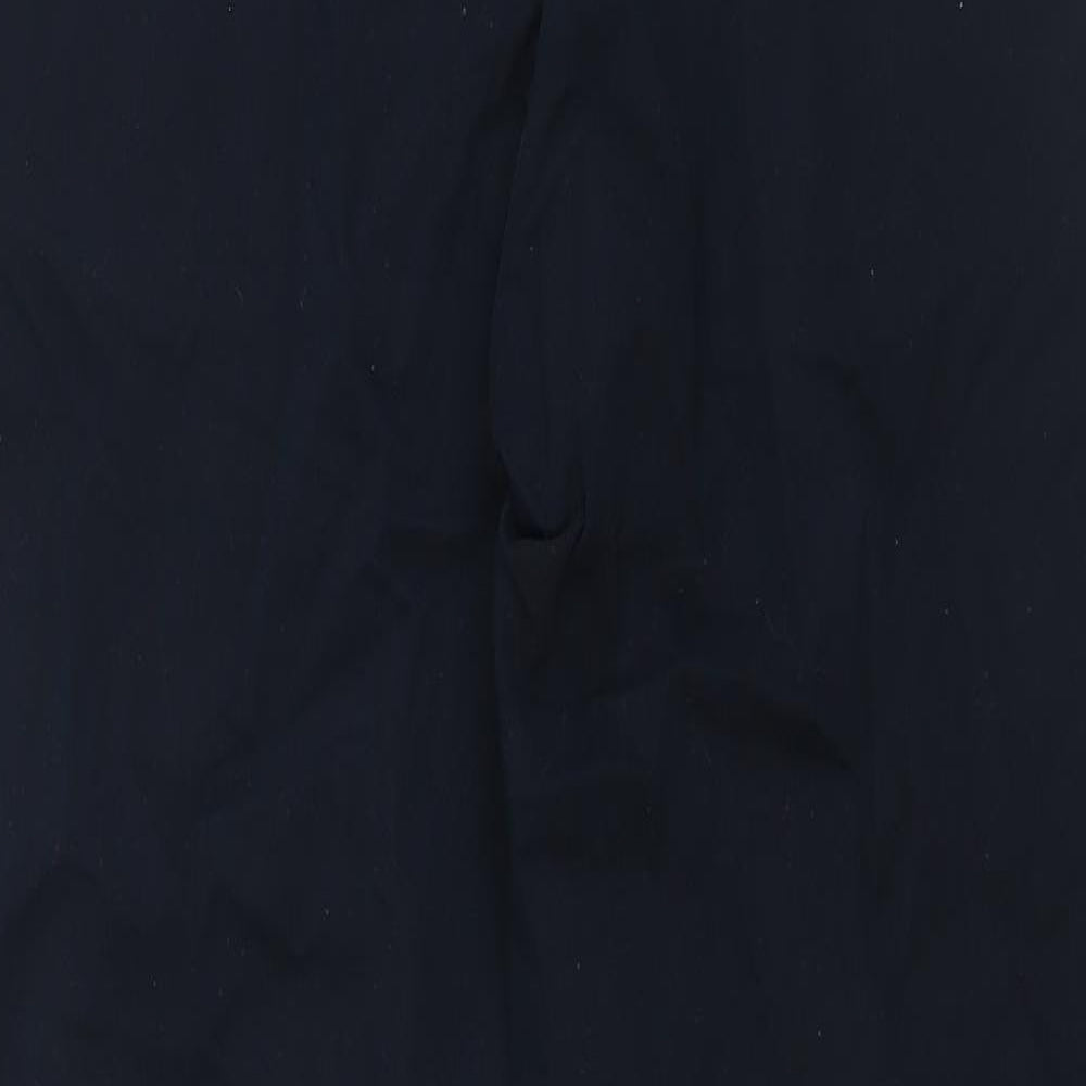 Marks and Spencer Mens Blue Cotton Trousers Size 38 in L33 in Regular Zip