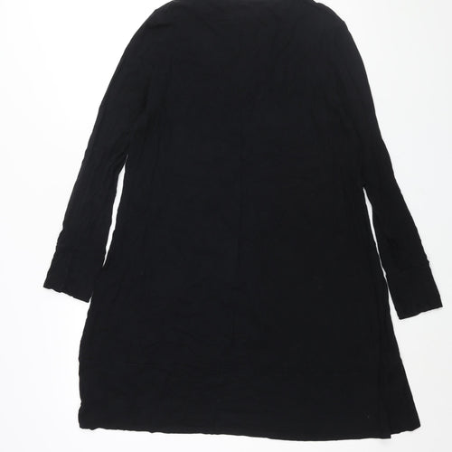 Marks and Spencer Womens Black Viscose A-Line Size 16 Round Neck Pullover