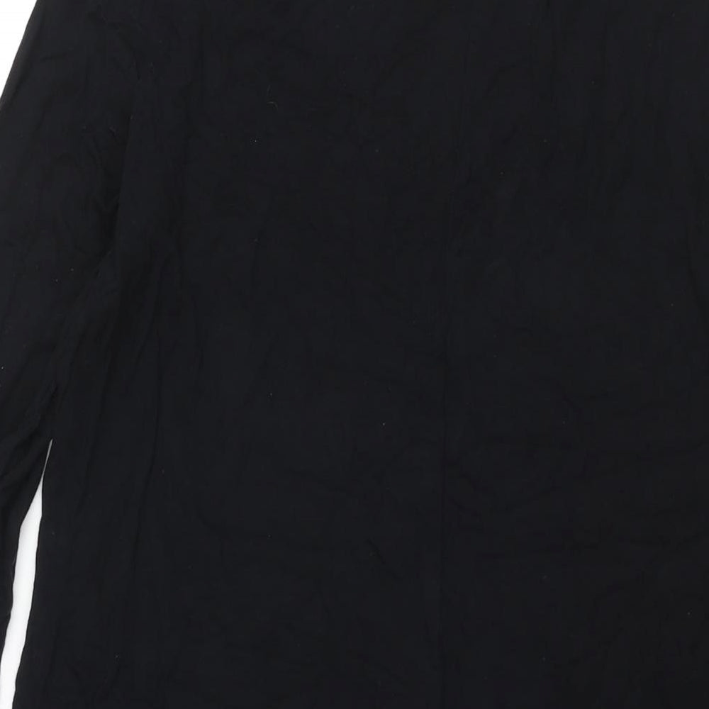 Marks and Spencer Womens Black Viscose A-Line Size 16 Round Neck Pullover