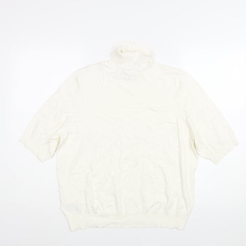 Marks and Spencer Womens Ivory Roll Neck Viscose Pullover Jumper Size 18
