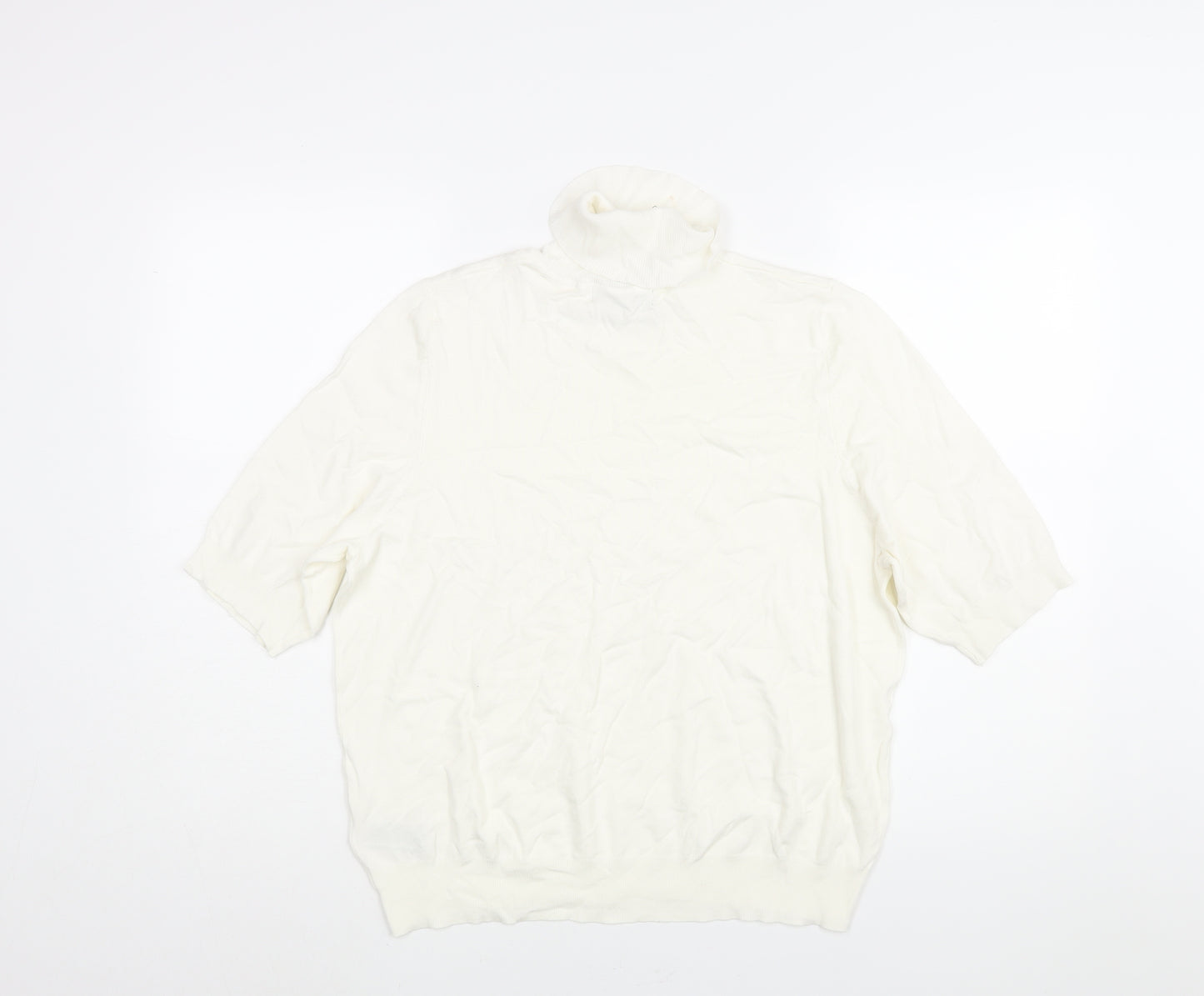Marks and Spencer Womens Ivory Roll Neck Viscose Pullover Jumper Size 18