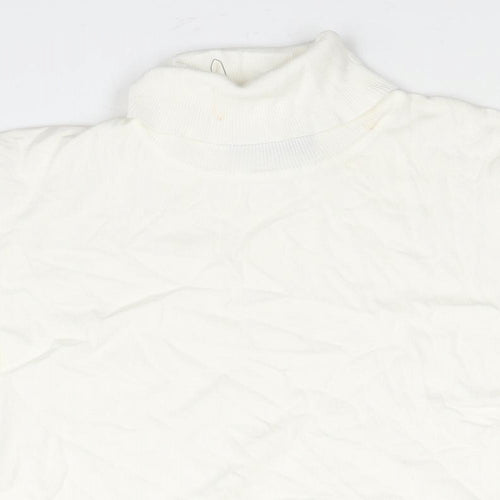 Marks and Spencer Womens Ivory Roll Neck Viscose Pullover Jumper Size 18