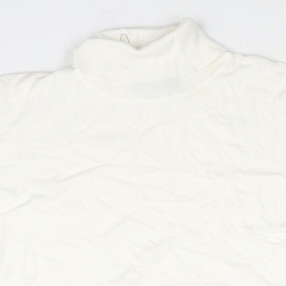 Marks and Spencer Womens Ivory Roll Neck Viscose Pullover Jumper Size 18