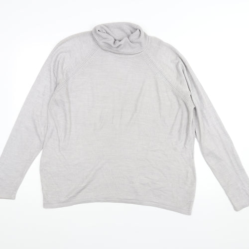 BHS Womens Grey Roll Neck Acrylic Pullover Jumper Size 18