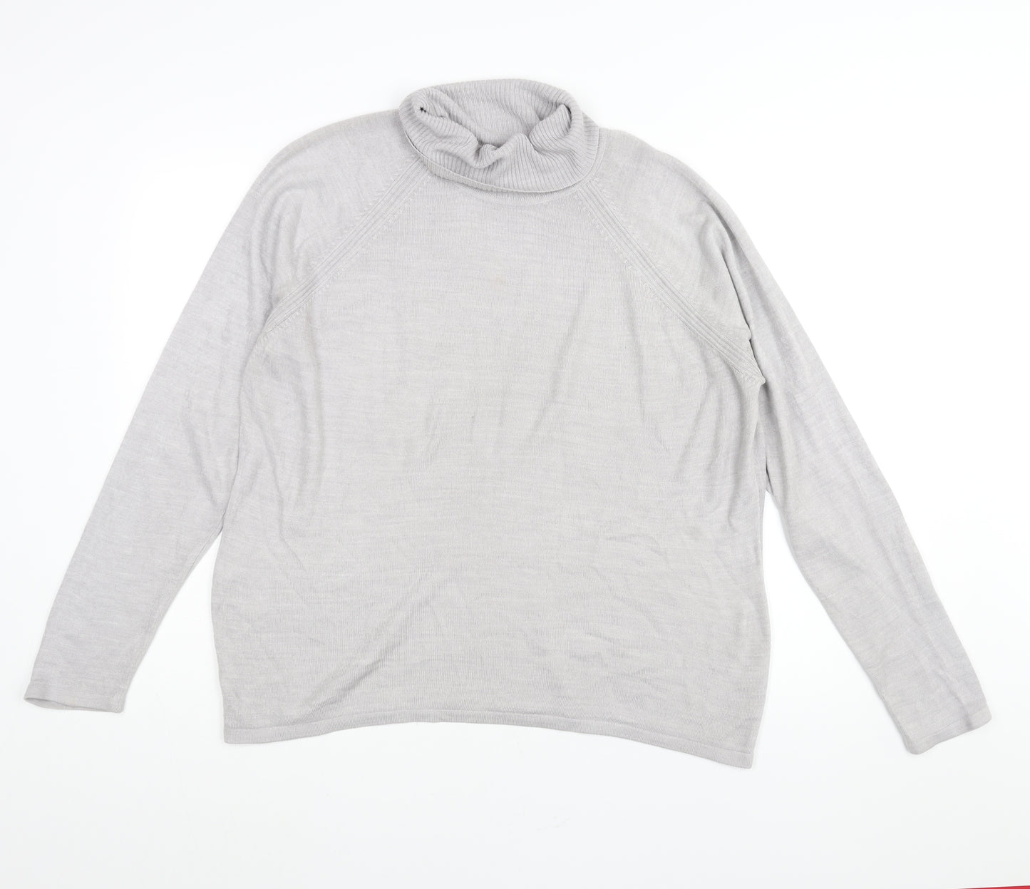 BHS Womens Grey Roll Neck Acrylic Pullover Jumper Size 18