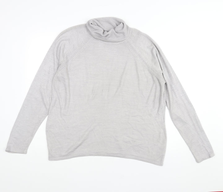 BHS Womens Grey Roll Neck Acrylic Pullover Jumper Size 18