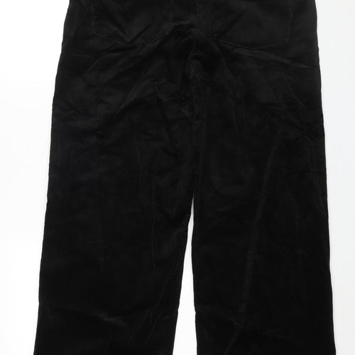 Marks and Spencer Womens Black Cotton Trousers Size 18 L30 in Regular Zip