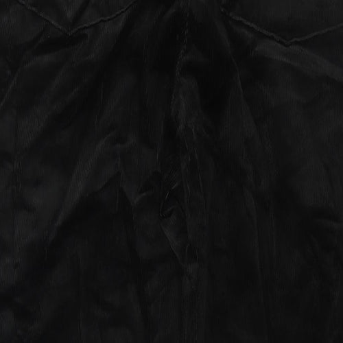 Marks and Spencer Womens Black Cotton Trousers Size 18 L30 in Regular Zip