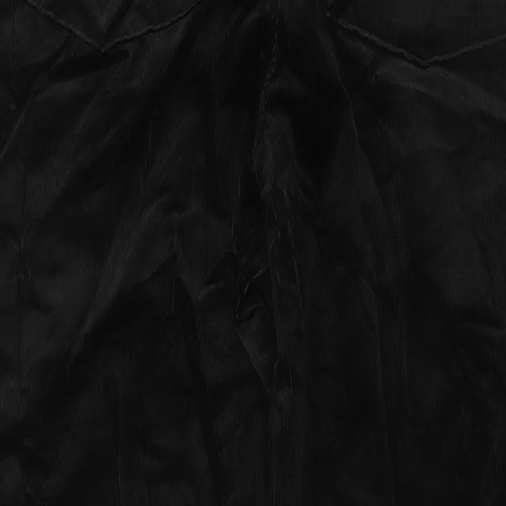 Marks and Spencer Womens Black Cotton Trousers Size 18 L30 in Regular Zip