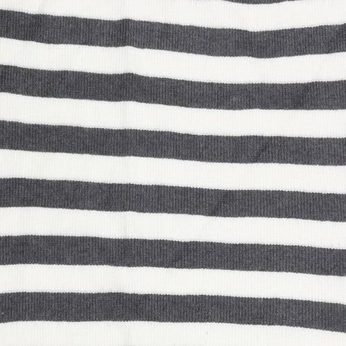 Marks and Spencer Womens Grey Striped Viscose Straight & Pencil Skirt Size L - Side Slit