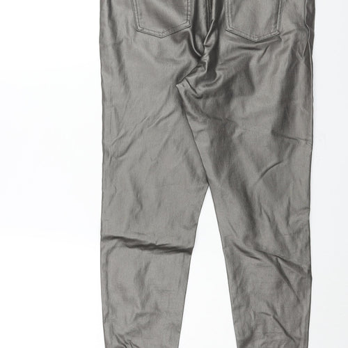 Marks and Spencer Womens Silver Vinyl Cropped Leggings Size 18 L29 in