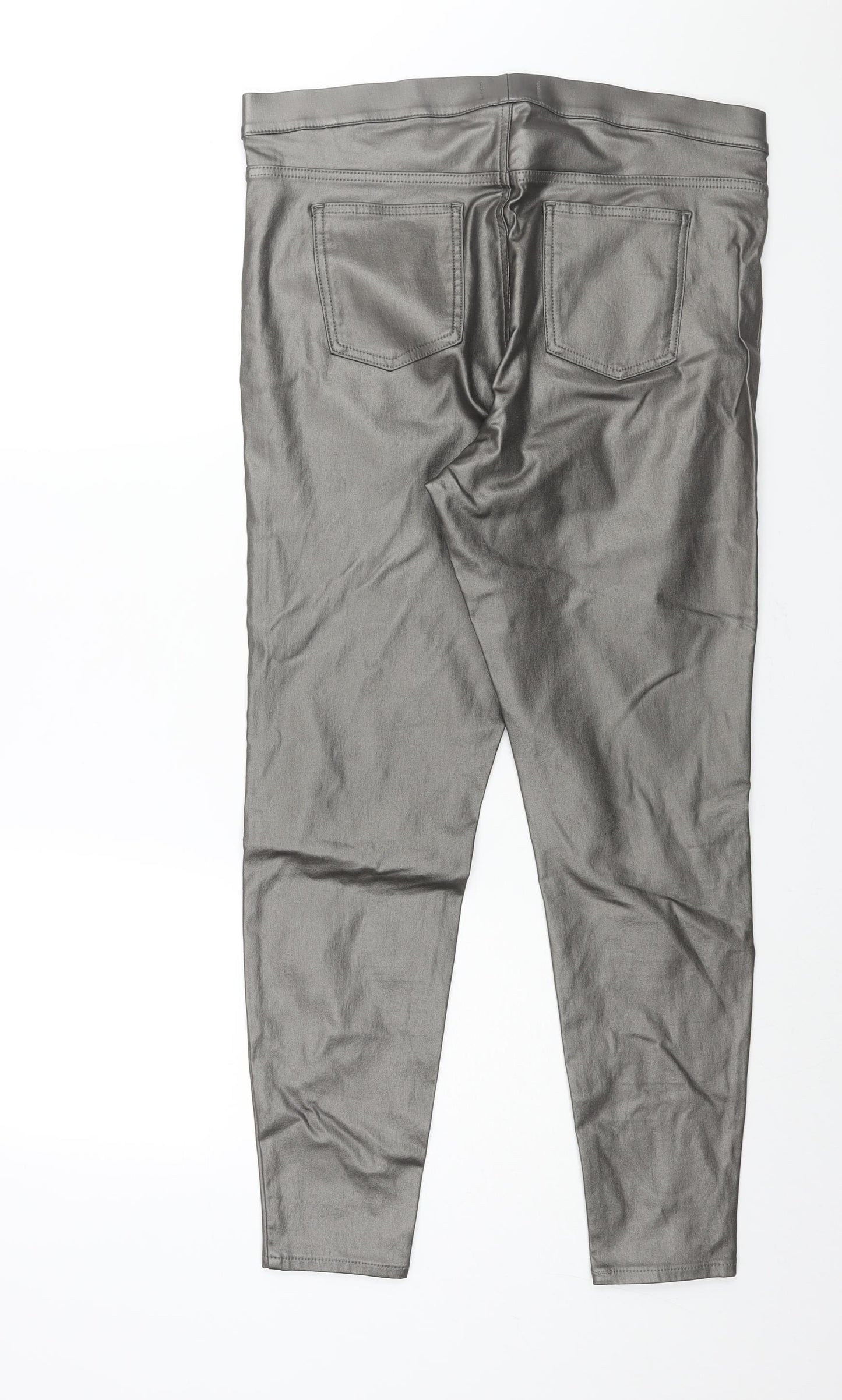 Marks and Spencer Womens Silver Vinyl Cropped Leggings Size 18 L29 in