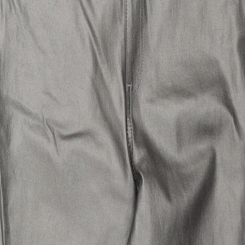 Marks and Spencer Womens Silver Vinyl Cropped Leggings Size 18 L29 in