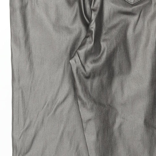 Marks and Spencer Womens Silver Vinyl Cropped Leggings Size 18 L29 in