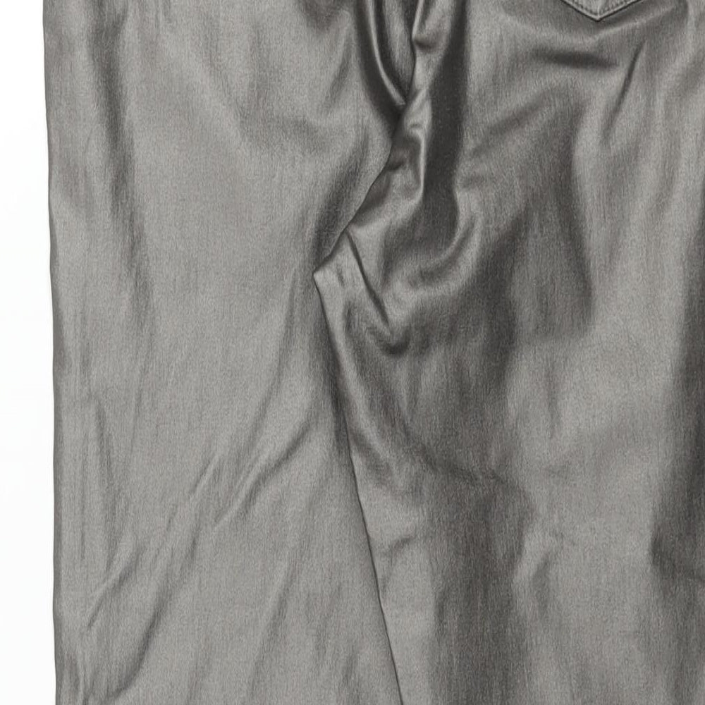 Marks and Spencer Womens Silver Vinyl Cropped Leggings Size 18 L29 in