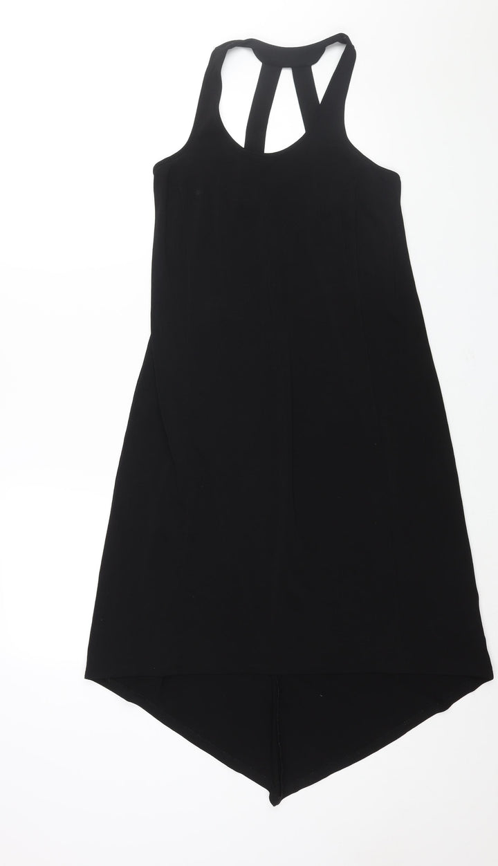 Sparkle & Fade Womens Black Polyester Shift Size XS Scoop Neck Pullover