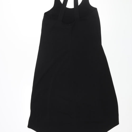 Sparkle & Fade Womens Black Polyester Shift Size XS Scoop Neck Pullover