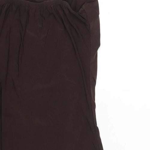 Edge Street Womens Brown Polyester Mini Size 10 Square Neck Pullover - Rouched Bow