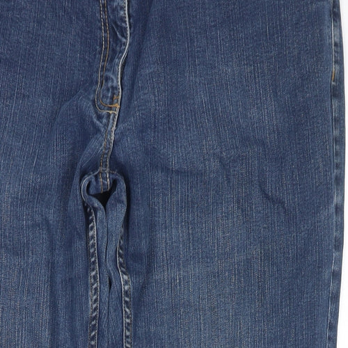 Papaya Womens Blue Cotton Bootcut Jeans Size 18 L25 in Regular Zip