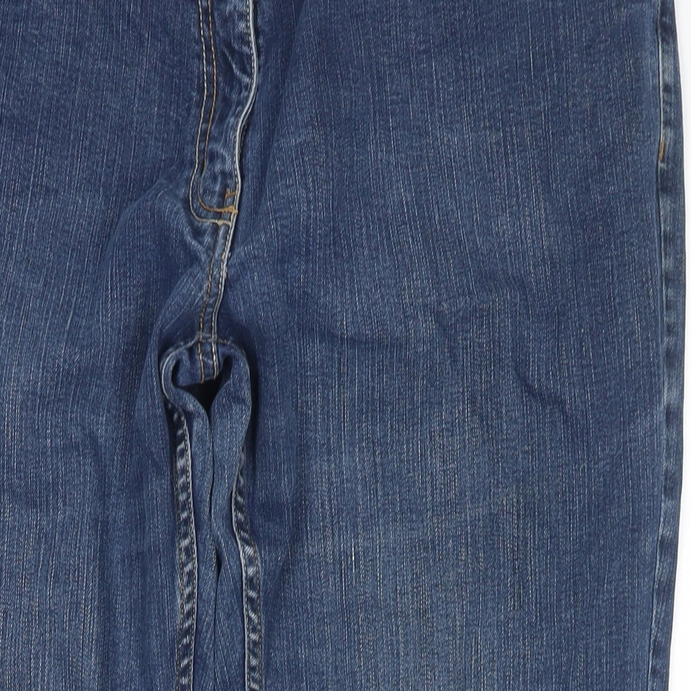 Papaya Womens Blue Cotton Bootcut Jeans Size 18 L25 in Regular Zip
