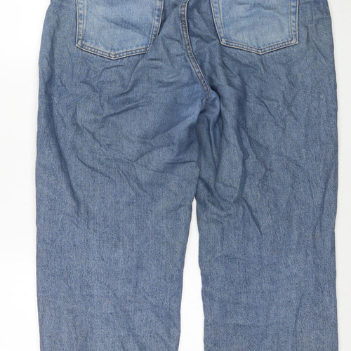 Monki Womens Blue Cotton Mom Jeans Size 32 in L25 in Regular Zip