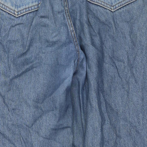 Monki Womens Blue Cotton Mom Jeans Size 32 in L25 in Regular Zip